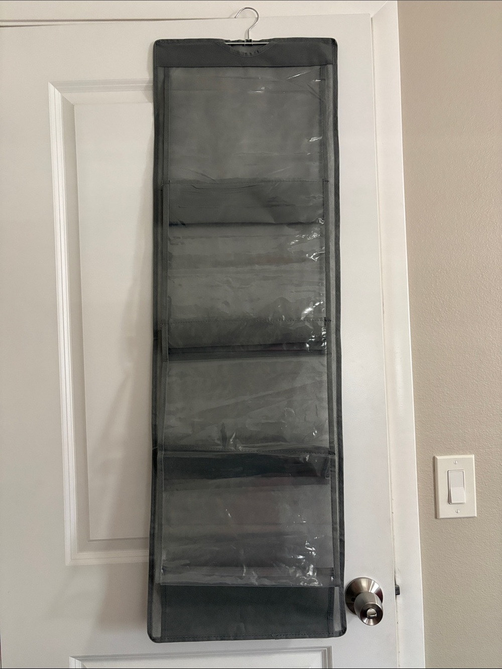 Closet Clear Pocket Organizer  for bags or other items gray NWOT